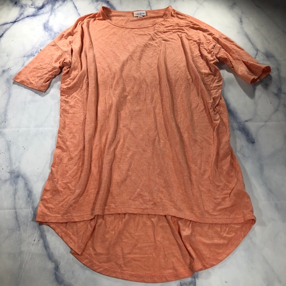 Lularoe Solid Peach Irma Short Sleeve Tunic - Picture 2 of 8